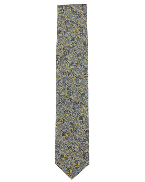 Yellow Paisley Silk Tie